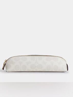 New Coach Pencil Case in Signature Canvas White